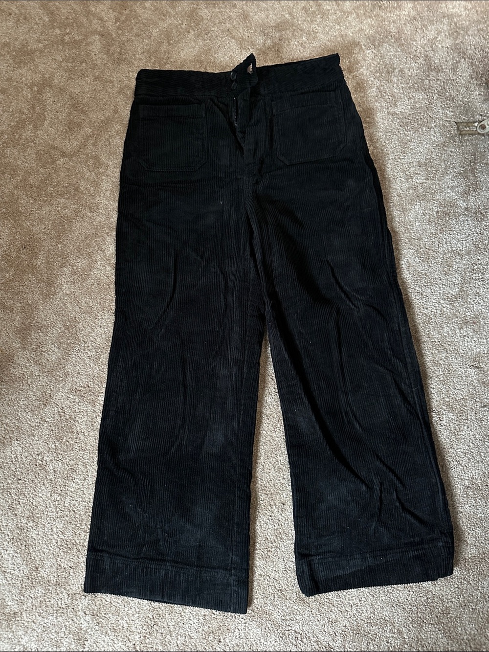 Marine Layer Black Corduroy Wide-Leg Pants